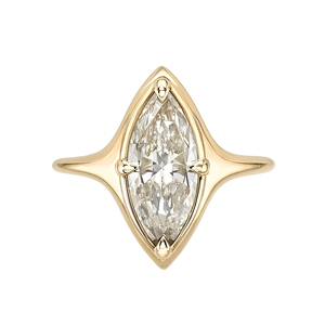 2 Karat Marquise-Schliff Krappenfassung Feine Ringe 18K Vergoldeter 925 Sterling Silber <span class=keywords><strong>Ring</strong></span> D-Farbe VVS1 Moissanit-Schmuck für Damen - Product Image 4