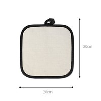 Support de Pot Carré en Lin pour Sublimation, Vente en Gros, avec Dos en Caoutchouc pour Cuisine - Impression par Transfert Thermique