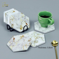 Ensemble de tasses en céramique hexagonales, supérieure, impression par Sublimation, minimaliste, verre en marbre, décoration de la maison