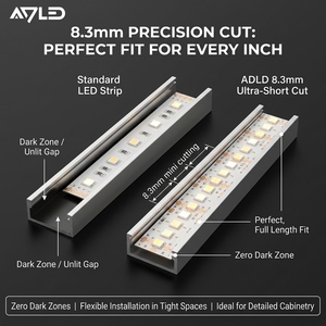Mini Cuttable 8.3mm CCT <b>Led</b> Strip 24V SMD 2835 Adjustable Dual White Flexible <b>LED</b> <b>Light</b> Strip for Cabinet Lighting - Product Image 3