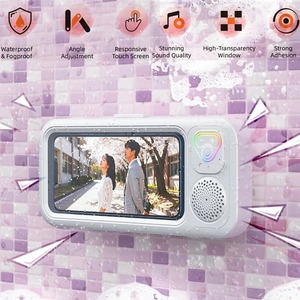 Custodia Impermeabile per Telefono con Altoparlante BT, Supporto Antiappannamento con Touch Screen, Rotazione a 360° per Doccia, Bagno, Cucina, Nuoto, Universale - Product Image 2