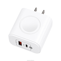 Chargeur USB C 3 en 1 20W avec charge sans fil, adaptateur de charge rapide pour téléphone, montre connectée, chargeur mural multi-ports