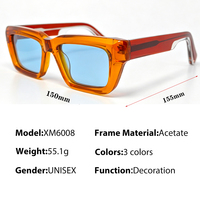 Lunettes de soleil rectangulaires en plastique recyclé pour hommes 2026, protection UV400, haute qualité, personnalisables, polarisées, logo vintage, monture épaisse en acétate