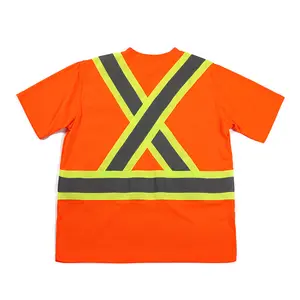 Hi Viz Vis T-Shirt Hohe Sichtbarkeit Reflektieren des Band Sicherheit Sicherheit Arbeit Bird Eye Kurzarm T-Shirt