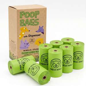Sacs à déjections canines de qualité supérieure avec distributeur, logo personnalisé, vente en gros, biodégradables, extra épais - Product Image 1
