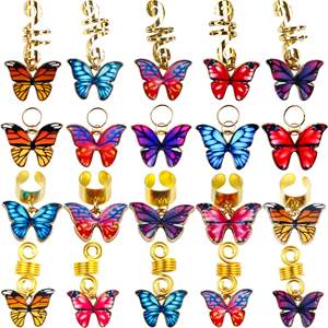 Papillon Perruque Dreadlocks Accessoires Pendentif DIY Papillon Chouchou <span class=keywords><strong>Cheveux</strong></span> Plateau Reggae <span class=keywords><strong>Cheveux</strong></span> Boucle Alliage Pendentif - Product Image 1