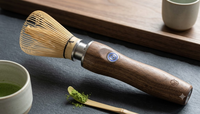 Ensemble fouet à matcha en bambou japonais écologique avec logo personnalisé et manche en bois électrique pour cérémonie du thé et café