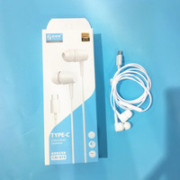 Earphone tipe-c berkabel Stereo, Headset Bass Super Hifi peredam kebisingan Headphone dalam telinga olahraga ergonomis