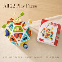 Cube d'activités sensorielles 22 panneaux pour bébé 12 mois et plus, avec jeu de correspondance de formes, tambour musical et volant, jouet de motricité fine, vente en gros