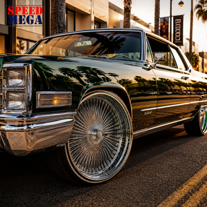 ล้อแม็กซ์โครเมียมขนาด 26 นิ้ว แบบ Dayton สำหรับรถ Lowrider คลาสสิค  พร้อมดุมแบบ Knock-Off สำหรับการปรับปรุงและอัพเกรด |   สั่งทำพิเศษ - Product Image 6