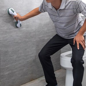 Barra de apoyo para baño Friendship, de plástico, antideslizante, con ventosas, sin necesidad de taladrar, para la seguridad en el inodoro y la ducha. - Product Image 1