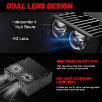 Projecteur LED U79 70W 7000lm pour Grille de Calandre, Mini Laser à Trois Couleurs 9-16V, Projecteur LED Explorer pour Voiture et Moto