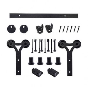 WEKIS Durable Steel Sliding Barn Door Hardware Modern Satin Black Soundproof Outdoor Low Profile Kitchen Bedroom Living Room - Product Image 2