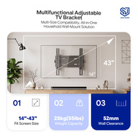 Support mural inclinable pour téléviseur de petite taille, OEM d'usine, support mural de haute qualité pour téléviseur inclinable de 14 à 43 pouces, support mural en acier