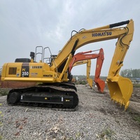Excavatrice sur chenilles lourde d'occasion Komatsu PC350LC 35 tonnes - Moteur et hydraulique d'origine, faible nombre d'heures de travail, marque japonaise