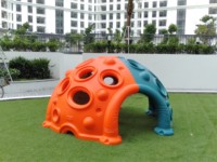 Aire de jeux extérieure commerciale grimpeur de dôme en plastique pour les enfants à grimper dans le système d'escalade de camping