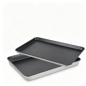 Plaque de cuisson rectangulaire en aluminium de 60*40 cm, grande taille, résistante aux hautes températures, antiadhésive, plaque de cuisson commerciale pour four - Product Image 1