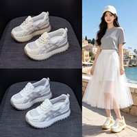 Baskets basses à semelle épaisse pour femme, style décontracté et tendance, respirantes en maille, nouvelle collection été 2026