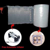 Rouleau de film à colonnes d'air transparent, imperméable et antichoc, en matériau PA+PE, pour produits en verre, fabriqué par le fabricant.
