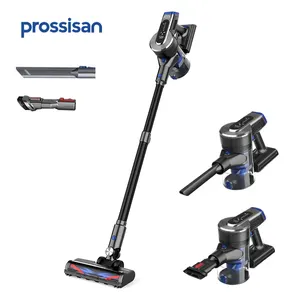 Prossisan 250W 7*2200mAh Touch Scream Home Vacuum Cleaner Upright Cordless Stick Bagless Vacuum Cleaner With Led Light