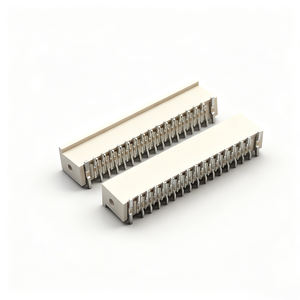 מחברי חוטים ללוח מסוג פין-הידר, שורה אחת, מרווח 2 מ\\\"מ, חסכוניים, עם מארז PC להגנה מפני הכנסה שגויה של חוטים בלוח. - Product Image 1