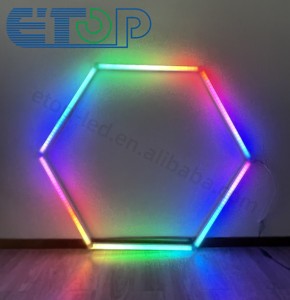 Lumière hexagonale <span class=keywords><strong>LED</strong></span> RGB commerciale ETOP pour atelier, hôtel, <span class=keywords><strong>garage</strong></span>, salle d'exposition, KTV et bar - Classe IP65, alimentation AC - Product Image 6