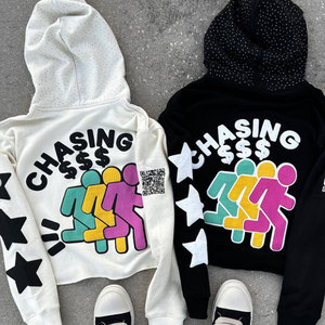 Felpa con Cappuccio di Alta Qualità di Marca Europea e Americana alla Moda, Calda Felpa Invernale Sportiva Unisex con Stampa a Ragnatela in Stile Americano - Product Image 1