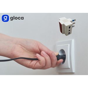 Gloca Set di 3 adattatori di alimentazione luce notturna bianca 250V 2 prese 10/16A con spina 16A - Product Image 5