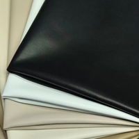 Tissu en microfibre noir AMARA STOCK en gros, 0,6 mm, simili cuir PU, daim double face, tissus synthétiques pour chaussures et sacs