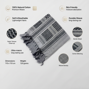Shemagh, foulard arabe, couvre-chef traditionnel carré pour adulte, logo personnalisé, directement de l'usine - Product Image 1