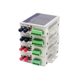 Convertidor de medios de fibra de datos a Ethernet, módem bidireccional, modo único, doble fibra ST, RS485, RS422, RS232