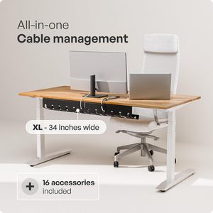 Set di Gestione Cavi da <span class=keywords><strong>Scrivania</strong></span> Facile da Montare Sotto il Tavolo, 2 Fascette per Cavi 10X, Organizzatore per Ufficio e Casa, Vassoio Portacavi - Product Image 2