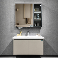 Meuble de salle de bain et vasque avec miroir intelligent en aluminium alvéolé, longueur 600-1000 mm, quincaillerie à fermeture douce, usage hospitalier