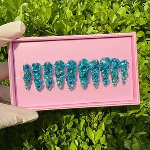 Diseño personalizado 3D Artificial hecho a mano acrílico diseñador Press-on Nails 10PCs Nail Art <span class=keywords><strong>uñas</strong></span> postizas para el dedo - Product Image 3