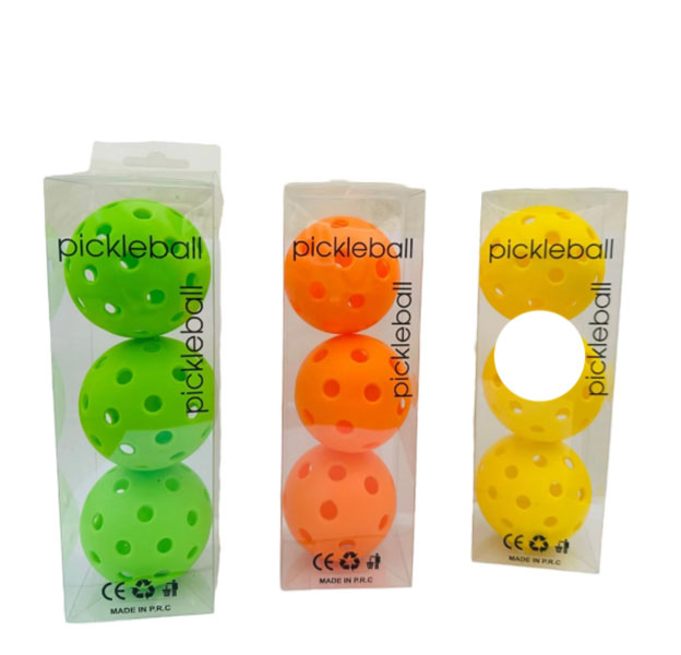 Durable High Elasticity Pickleball Set for Children Outdoor Training 40 Holes Pickle Ball