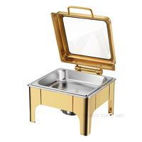 Réchaud de luxe de haute qualité en cuivre albove restauration runde 6.0L en acier inoxydable delux carré avec couvercle en verre