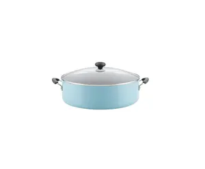 Good Looking Blue Color Kitchenware Set Pots And Pan Non Stick Coating Press Aluminium With Soft Touch Handle