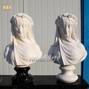 Busto <span class=keywords><strong>de</strong></span> Mármol <span class=keywords><strong>de</strong></span> Tamaño Real <span class=keywords><strong>de</strong></span> la Dama Velada Blanca para Decoración del Hogar - Product Image 2