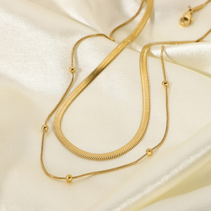 Großhandel Skinny Herringbone und Ballkette Edelstahl Mode Schmuckketten für Damen - Product Image 5