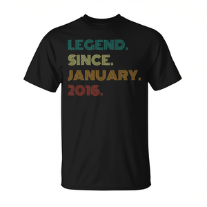 T-shirt Legend Since January 2016, regalo per il nono compleanno per bambini - Product Image 2