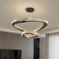 Lustre en cristal de designer pour salon de villa italienne, idéal pour plafonds hauts de duplex, salle à manger, comptoir de bar, hall de luxe, suspension en cristal