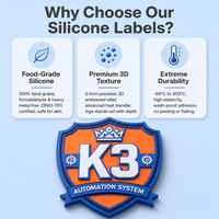 Badge de protection personnalisé en silicone 3D PVC lavable, patch OEM, impression par transfert thermique, emblème thermocollant pour vêtements de sport, vestes, uniformes, faible MOQ