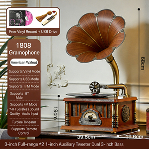 Tocadiscos Clásico Retro con Función de Altavoz BT, Reproductor de Vinilos Vintage, Decoración para el Hogar, Regalo para Sala de Estar o Estudio - Product Image 6