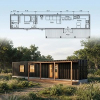 Tiny Home 20 pieds 40HC, maison préfabriquée en conteneur maritime de style industriel, design intérieur moderne, structure en acier