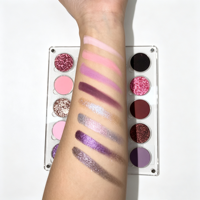Palette de fards à paupières multichromes violet rose, fards à paupières mats, scintillants, duochromes, logo personnalisé, vente en gros, cosmétiques en vrac