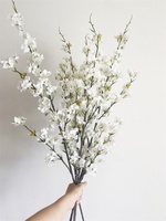 Nouvelles branches de fleurs de cerisier artificielles Sakura à longue tige, blanches et roses, pour mariage