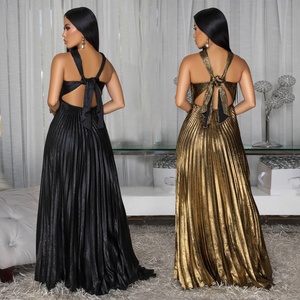 Abiti Estivi da Donna 2026: Eleganti Vestiti da Spiaggia, Abiti Lunghi Plissettati Dorati con Schiena Scoperta, Tuniche e Abiti da Bagno di Tendenza - Product Image 4