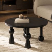 Table basse en bois d'acacia massif pour espaces de vie contemporains, table centrale élégante avec texture de bois distinctive