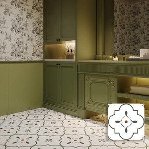 Careaux De <span class=keywords><strong>Sol</strong></span> Maison 4040 400x400 Moderne Antidérapant Multicolore Art Fleur <span class=keywords><strong>Puzzle</strong></span> Rustique Carrelage De Porcelaine pour Salle De Bains Cuisine Plancher - Product Image 5