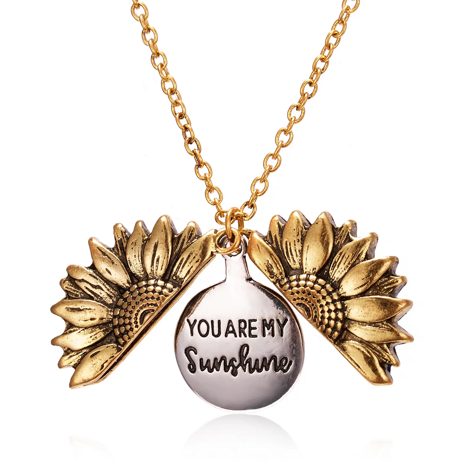 You Are My Sunshine Open Locket Girassol Pingente Colar Boho Jóias Melhores Amizade Presentes Bff Carta Colar Collier